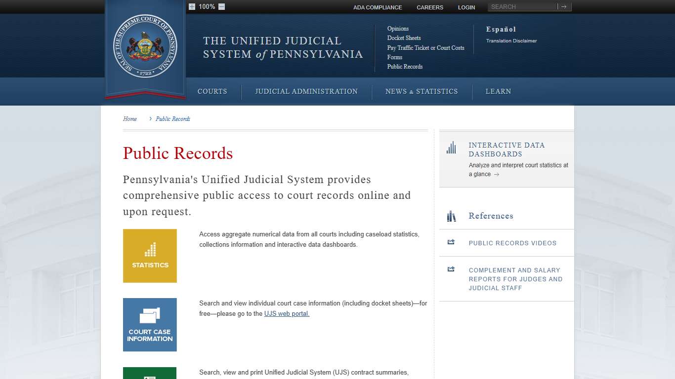 Public Records | Unified Judicial System of Pennsylvania