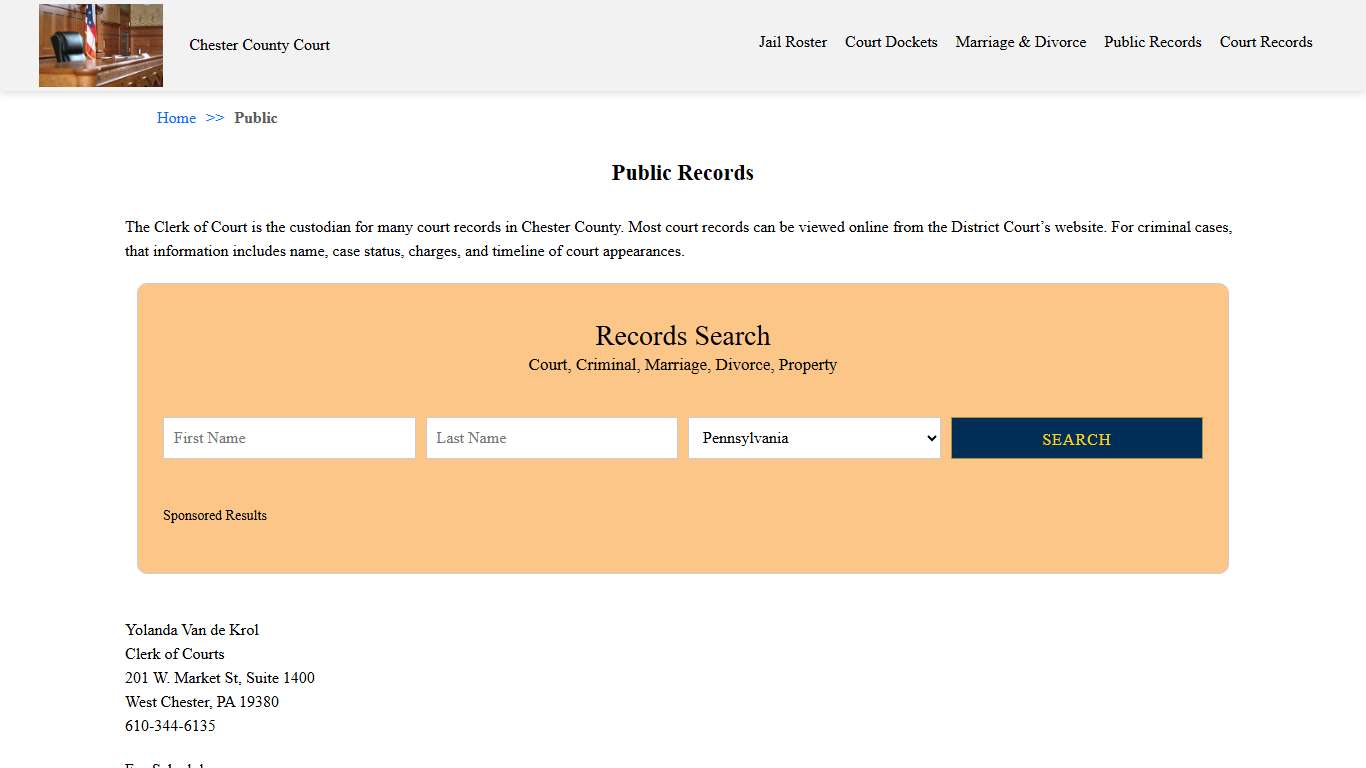 Public Records | Chester County Court